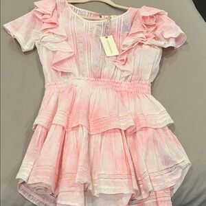 LoveShackFancy Pink Ruffle Dress